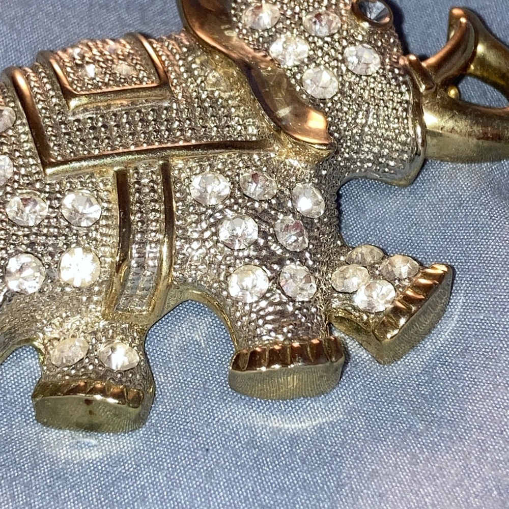 Vintage Gold and Silver Tone Elephant Brooch - Picture 2 of 3